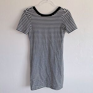 & other stories striped dress scoop back navy and white size 6 nwot